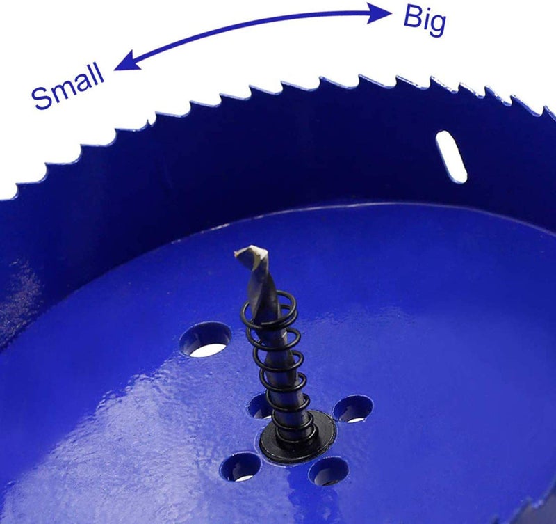 Luomorgo 6 3/8 inch 162mm Hole Saw, 1 1/4 inch Cutting Depth HSS Bi-Metal Hole Cutter with Hex Shank Drill Bit Adapter for Wood Cornhole Boards Plastic Drywall Fiberboard - Image 4
